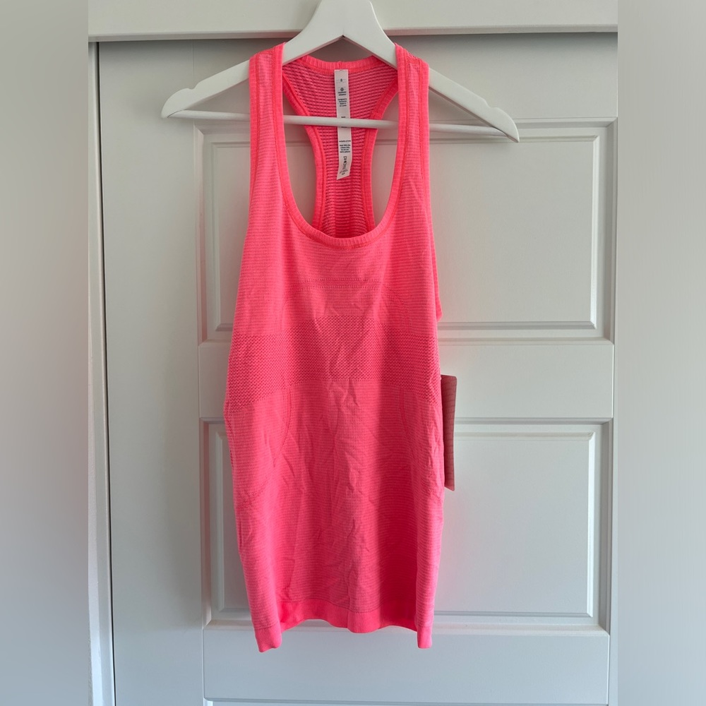 Lululemon Run Swiftly Racerback Flash Neon Coral Size 8 NWT